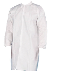 White 30G PP Lab Coat With 4 Snaps/Elastic Wrists -5XL
