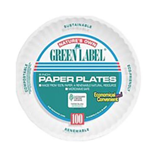 Green Label 6" Plate Paper White Retail Pack