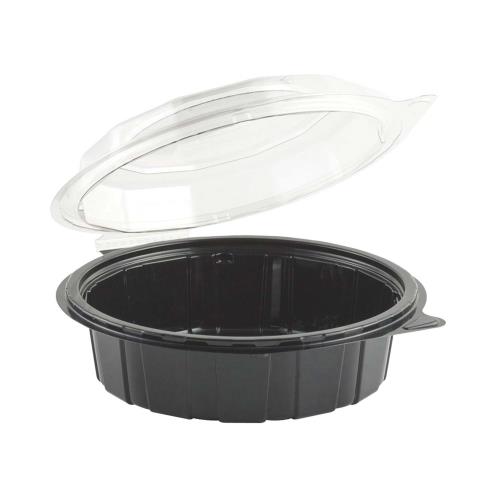 Gourmet Classic Hinged Container PET 7.5" Black/Clear