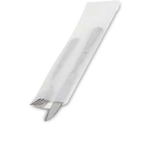 PLAIN SILVERWARE BAG 2.75X10 SNO/KRAFT WHITE