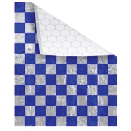 SANDWICH WRAP FOIL 10.5X13 BLUE CHECK