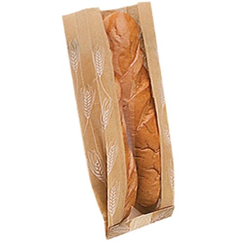 WHEAT BREAD BAG WAXED NAT KRAFT WINDOW 6.5X2X17.75