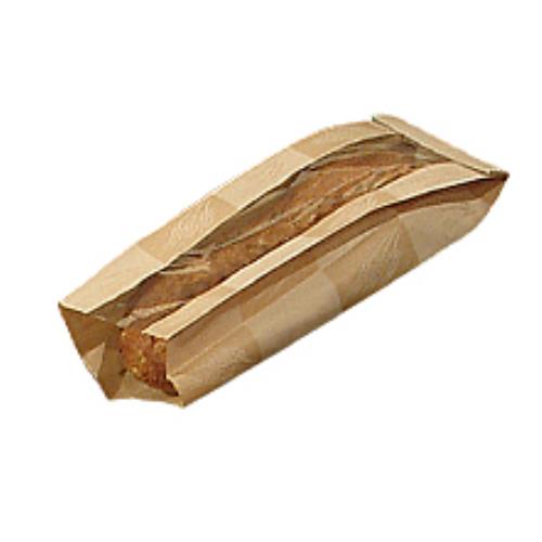 Breadstick Bag W/Window Paper 5.5X2.75X13 Brown