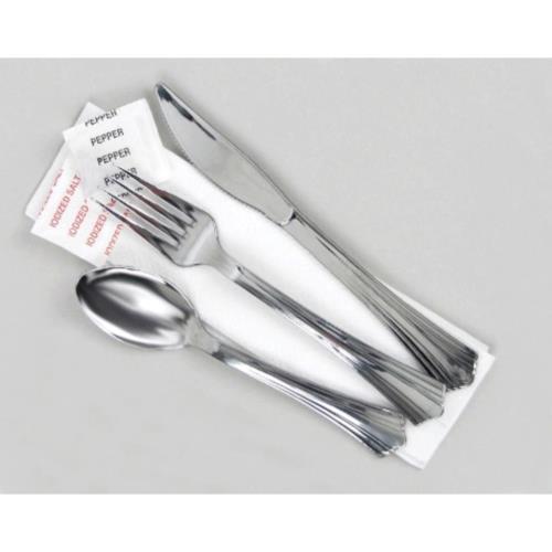 REFLECTIONS FK KNF SPN SALT/PEPPER NAPKIN KIT SILVER