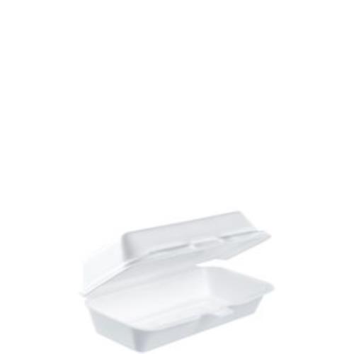 Hot Dog Hinged Container Foam 7.1X3.8X2.3 White