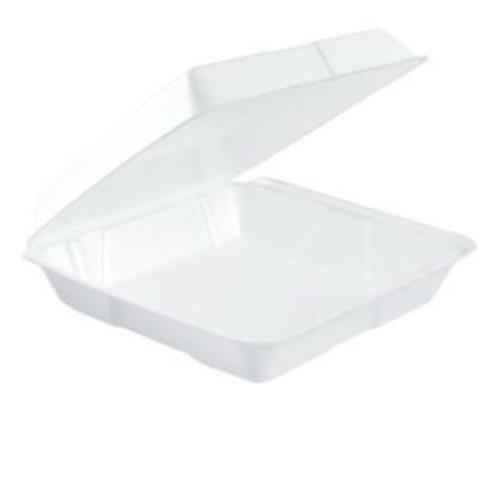 Container Hinged Lid Foam Large White