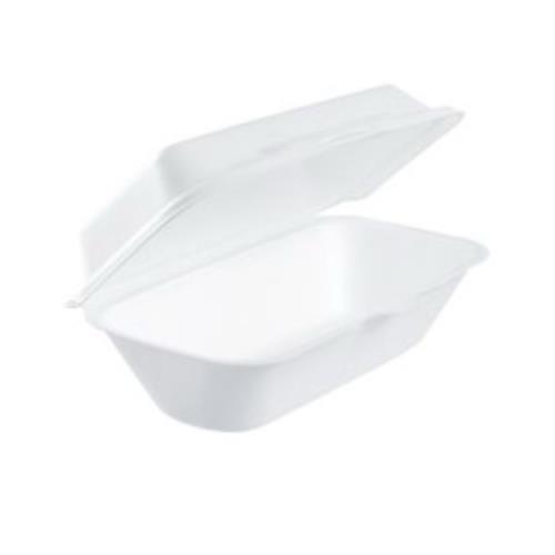 LARGE HOAGIE CONTR FOAM 9.8X5.3X3.3 REMOVABLE LID WHT
