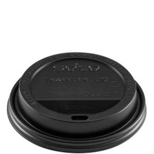 THERMOGUARD TRAVELER LID P/S F/12-24-OZ CUPS BLK
