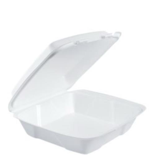 90HT1R 1-CMPT CONTR HINGED LID FOAM LRG 9-3/8X9X3 WHITE