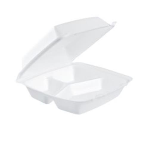 Container Hinged Lid Foam Large White