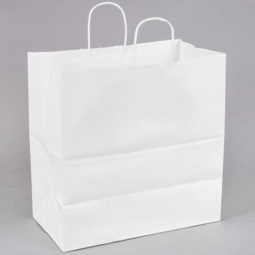 SHOPPING BAG 13X7X13 TWISTED PAPER HANDLE WHITE