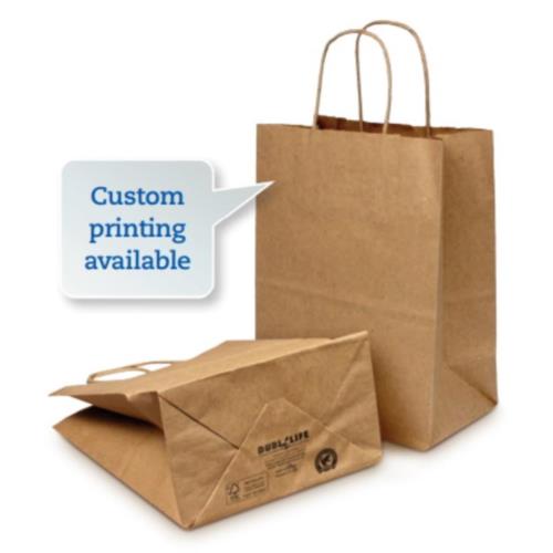 Dubl Life Shopping Bag Jr Mart 13X7X13 65# Kraft