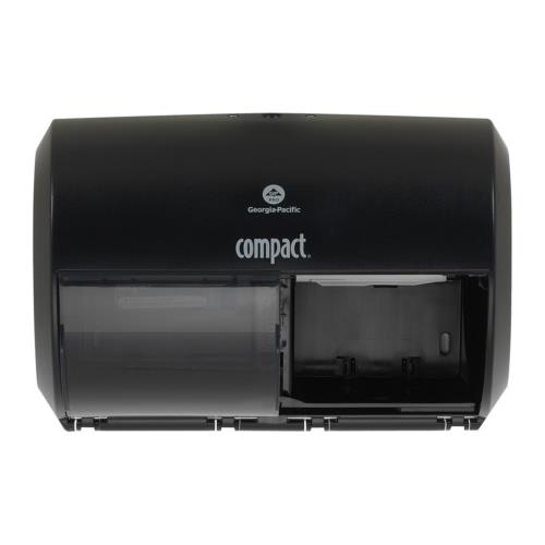 Compact Side By Side Dbl Roll Tissue Dispenser Black