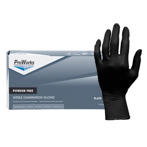 ProWorks® Black Small Powder-free Nitrile Exam Gloves