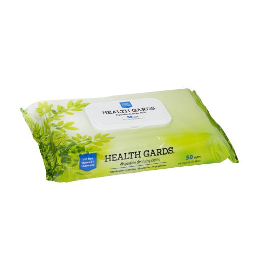 Health Gards® Pre-moistened Disposable Cleansing Cloths, White