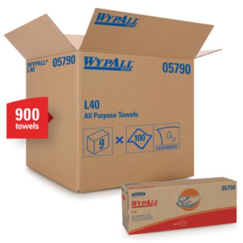 Wypall L40 Wiper Pop-Up Box 16.4X9.8 White 100-CT