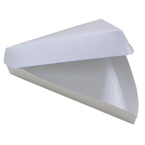 PIZZA TRIANGLE CLAMSHELL PAPERBOARD 18/6 WHT