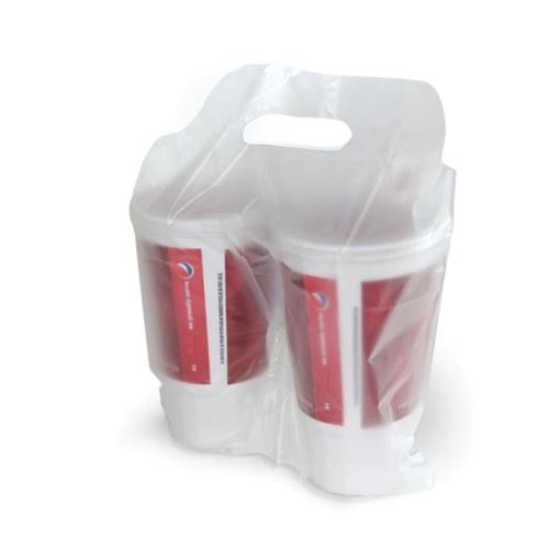 Drink Carrier Bag HDPE 12.75X11.5X2.25 Natural