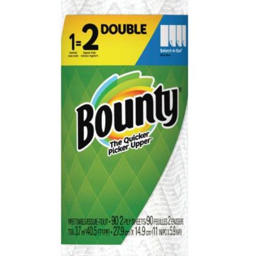 Bounty Paper Towels Sas 12 Double Rolls, 82 Sheets