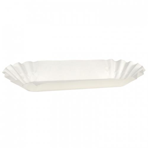 Hot Dog Tray White Closed End Medium Wt Fluted