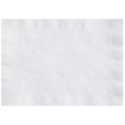 10X14 White Anniversary Emb Paper Straight Edge Plcmat
