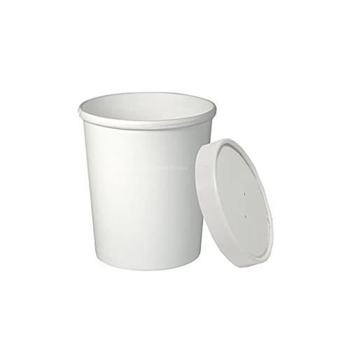 Flexstyle Food Container Paper Plain White 32-OZ