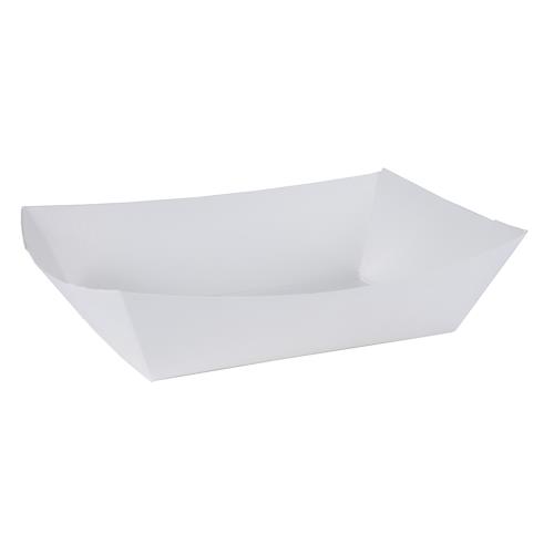 Food Tray SBS 2-LB White One Piece Nested