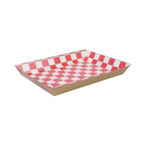 LUNCH TRAY 10.5X7.5X1.5 LARGE GINGHAM RED/WHITE