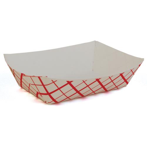 2 LB Food Tray Red Checked
