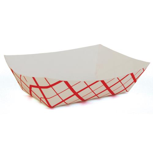 3-LB Food Tray Red Checked