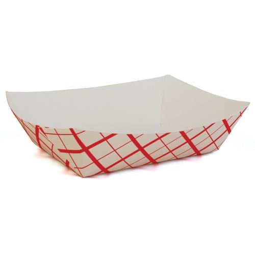 5-LB Food Tray Red Checked