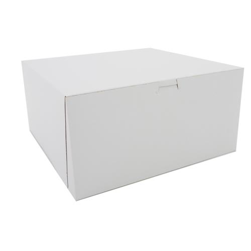 CC Board Plain Lock Corner Bakery Box, White, 12" x12" x 6", 1/CS/50