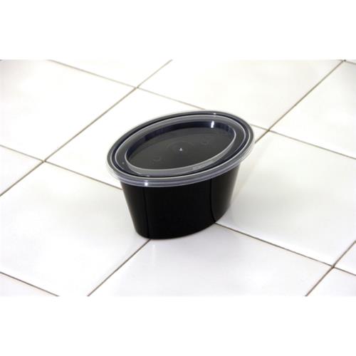 Black 5-OZ Ellipso Plas Portion Cup Combo W/Lid