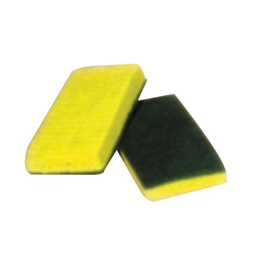 Scrubber Sponge Medium Duty 6.25X3.25 Green Backed/Yellow Spong