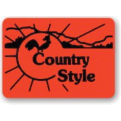 Country Style Red/Glo Labels Small Oval 1M/RL