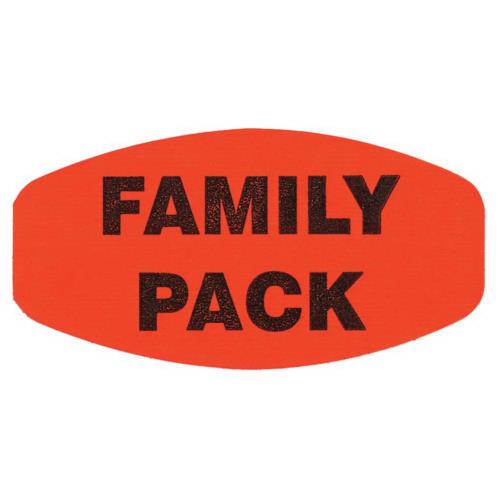Family Pack Sm Red/Glo Labels Oval 1M/RL