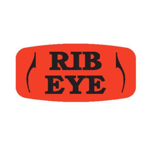 RIB EYE SM OVAL RED/GLO LABELS 1M/RL