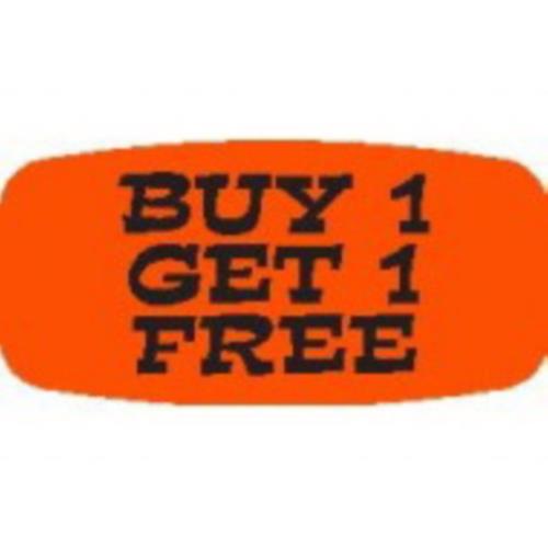 Buy One Get One Free Sm Labels Red/Glo Oval 1M/RL