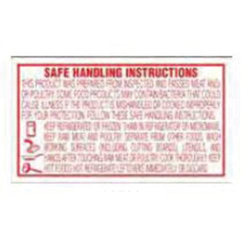 SAFE HANDLING LABEL PAPER 1X1.75 RED/WHITE