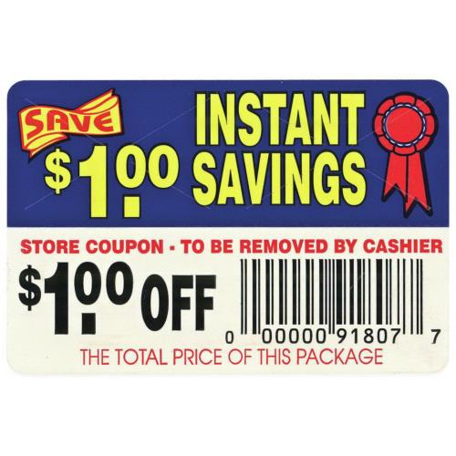 INSTANT SAVING $1.00 OFF LABEL RECT. 250/RL