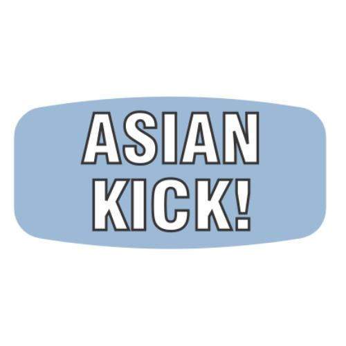 ASIAN KICK LABEL PAPER .625X1.25 LT BLUE/WHT