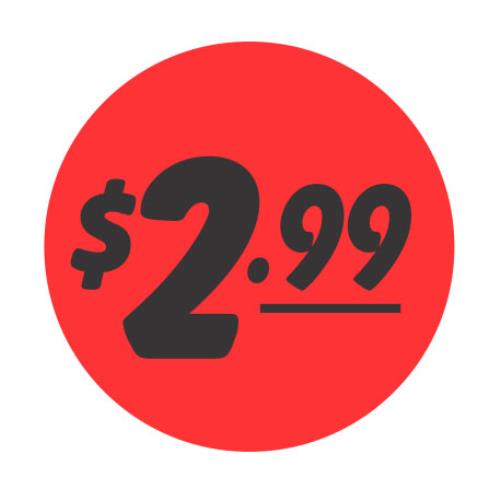 1.25" Fluorescent Red Bulls Eye Circle $2.99 Promotional Label