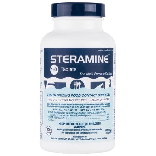 Steramine Sani-Tab 8-OZ 150 Count F/Sanitation
