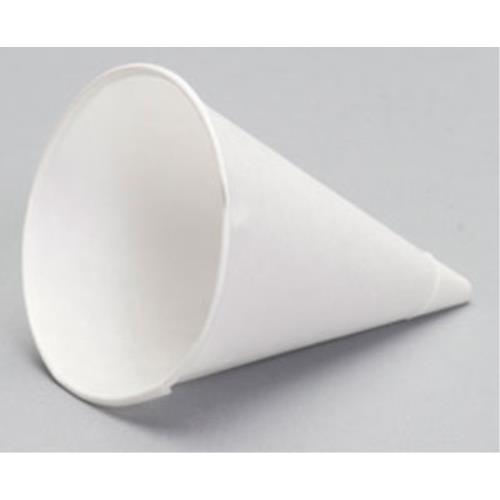 4-OZ PAPER CONE WATER CUP ROLLED RIM BOXED SLEEVE 5M/CS