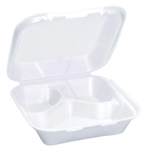 MED 3-CMPT HINGED FOAM SNAP-IT CONTAINER