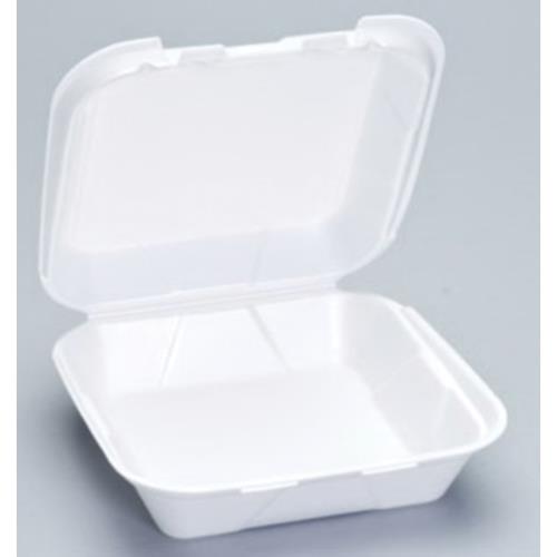 Vented Hinged Container Foam Medium White