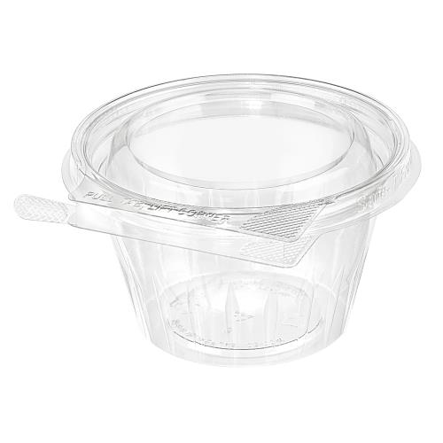 Grab And Go W/Shal Lid PETE 8-OZ Clear Tear Strip Lock