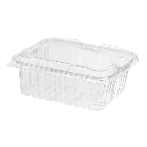 TEAR STRIP DELI TUB WITH HINGED DOME LID PET 64-OZ CLR