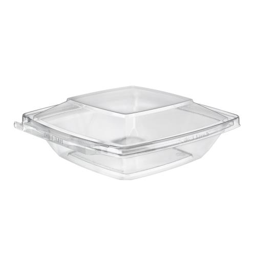 PAGODA BOWL HINGED LID PET 24-OZ 6.3X6.3X2.35 CLEAR