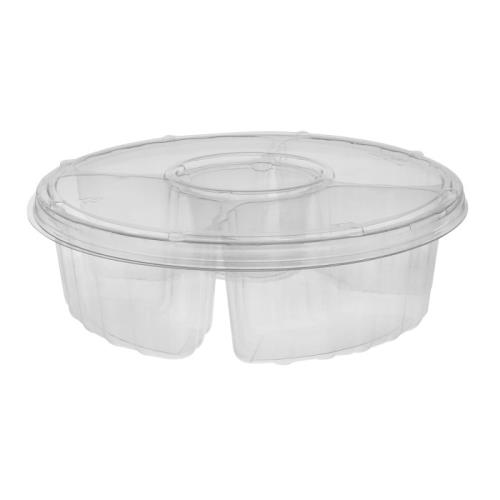 4-CMPT PLATTER COMBO W/ DIP HOLDER 10.25X2-13/16 65-OZ